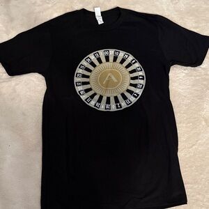 Men's Black Graphic Tee with Circular Design